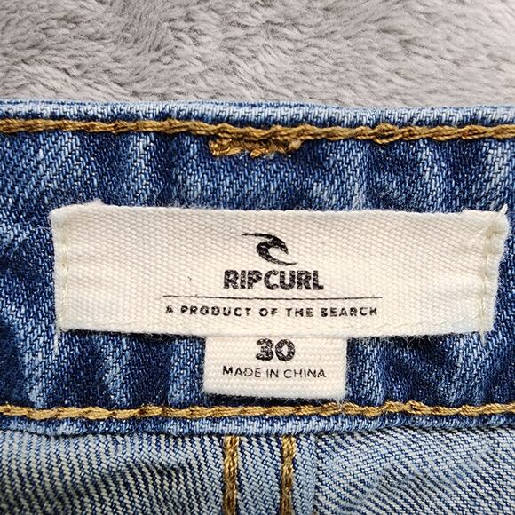 RIP CURL Shorts Womens 30 Blue Amy High Rise Cut Off Rolled Hem Beach Summer - Picture 6 of 14